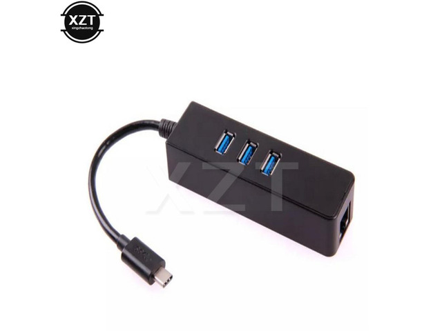 USB 3.0 HUB Hab Type c to RJ45 Ethernet Network Adapter 1000 Mbps USB 3.1 to 3 Ports USB 3.0 USB HUB Splitter for MacBook Pro