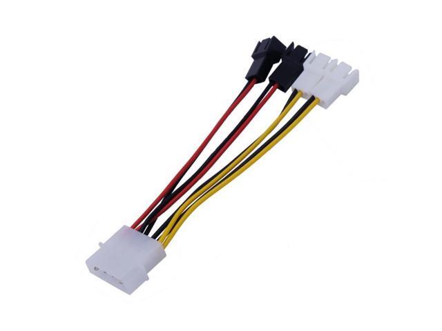1pcs/lot Computer Cooling Fan Power Cables 4Pin Molex To 3Pin Fan Power Cable Adapter Connector 12v*2/5v*2 for CPU PC Case Fan