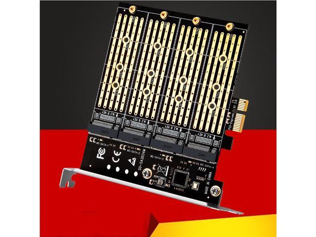Chia Mining PCIE to M2 Adapter PCI Express X1 3.0 4 Ports B Key M.2 NGFF SATA SSD Adapter PCI-E M.2 Adapter Expansion Card Riser