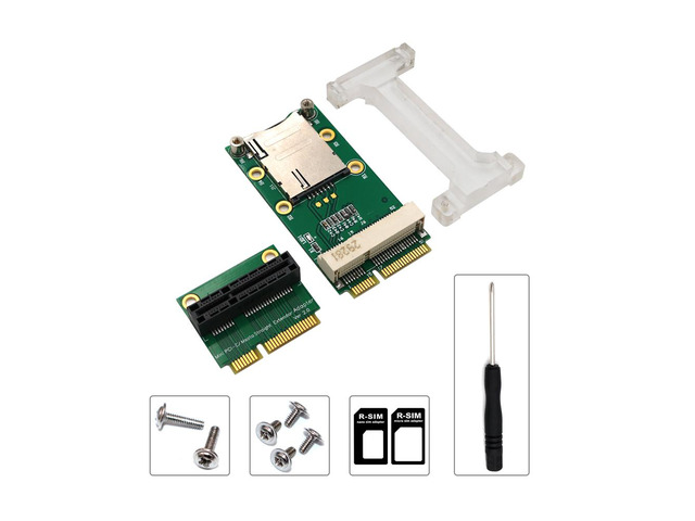Network Card Mini PCIE Network Adapter Riser Card Vertical Mount for 3G 4G WWAN LTE GPS Network Module SIM Card Slot for Desktop