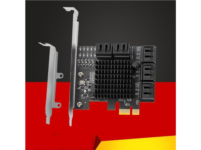 Riser PCI Express PCIE SATA Extension Card SATA Controller Add On Cards PCIE X1 Gen3 10 Port SATA3.0 6Gb Adapter for Chia Mining