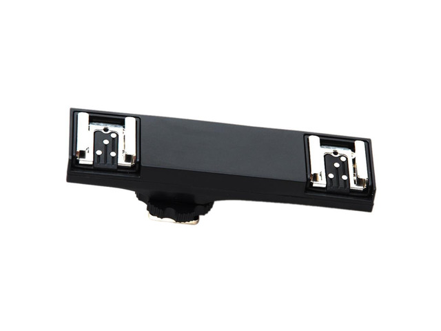 Dual Hot Shoe Flash Speedlite Light Bracket, 1 with 2 TTL Brackets for Nikon SLR Camera