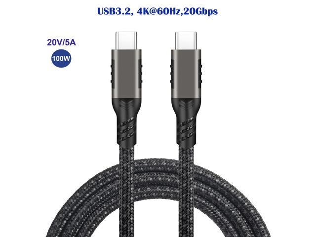 6.6 ft USB C to USB C 3.2 Gen 2 Cable 20Gbps Data Transfer,4K@60HZ Video Output Monitor Cable 20V/5A PD100W Fast Charging Cable Compatible With.