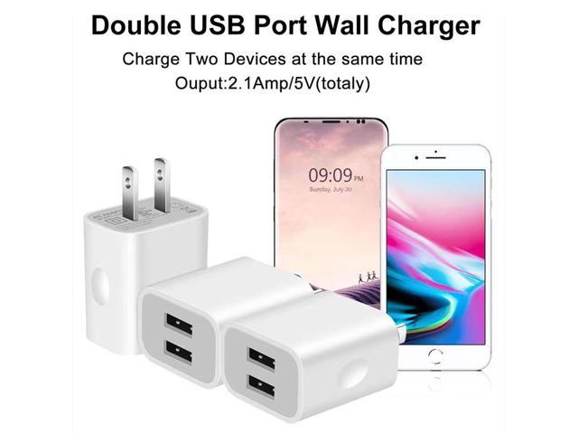 2pack Wall Charger Travel Charger Adapter Dual USB Port Fast Charging Power Plug 1A+2.1A for iPhone Samsung Galaxy LG Moto Google Pixel Kindle PS. photo