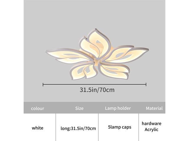 Modern Ceiling Light,23.6" Dimmable LED Chandelier Flush Mount Ceiling Lights,Remote Control Acrylic Leaf Ceiling Lamp Fixture for Living Room...