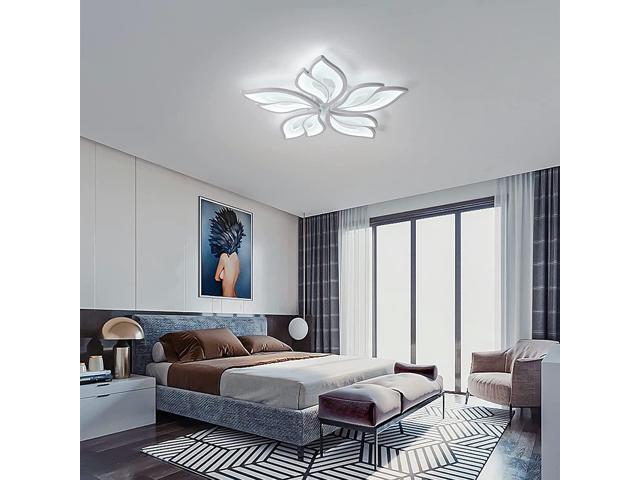 Modern Ceiling Light,23.6" Dimmable LED Chandelier Flush Mount Ceiling Lights,Remote Control Acrylic Leaf Ceiling Lamp Fixture for Living Room...