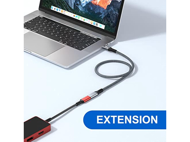 Cy Usb4 Usb-C Type-C Male To Type-C Female Extension Cable 40Gbps With 100W Charging And 8K@60Hz Compatible With Thunderbolt3/4