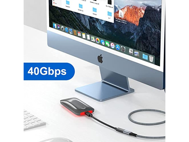 Cy Usb4 Usb-C Type-C Male To Type-C Female Extension Cable 40Gbps With 100W Charging And 8K@60Hz Compatible With Thunderbolt3/4