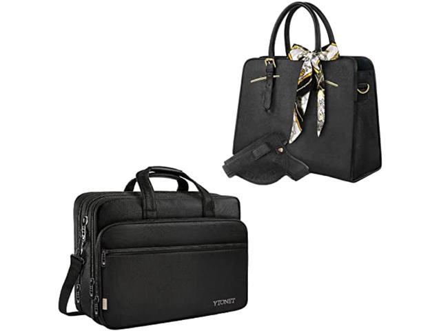 17 Inch Laptop Bag And Concealed Carry Purses For Women, Large Waterproof Pu Leather Laptop Tote Bags, Business Handbags Briefcase With Usb. (100390159057 Electronics Computer Components Laptop Parts) photo