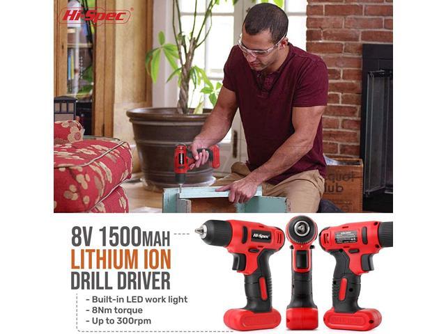 58pc Pink 8V USB Electric Drill Driver & Household Tool Kit Set. DIY Cordless Power Screwdriver
