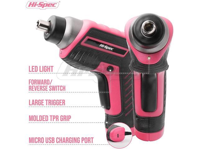 35 Piece Red Home DIY Tool Kit with USB Rechargeable 3.6V Electric Power Screwdriver. Easy Repair with Household Hand Tools & Picture Hanging Kit....