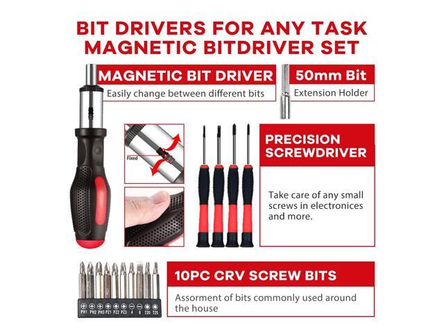 21V Drill with Tool Set, 319 in-lb Torque, 0-1450RMP Variable Speed, 10MM 3/8'' Keyless Chuck, 18+1 Clutch, 1.5Ah Li-Ion Battery & Charger for Home...