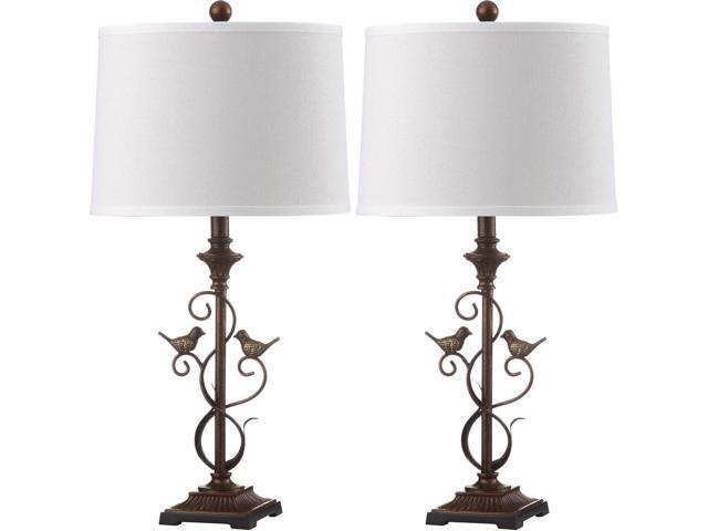 Rustic Farmhouse Oil-Rubbed Bronze 28-inch Bedroom Living Room Home Office Desk Nightstand Table Lamp Set of 2 (LED Bulbs Included)