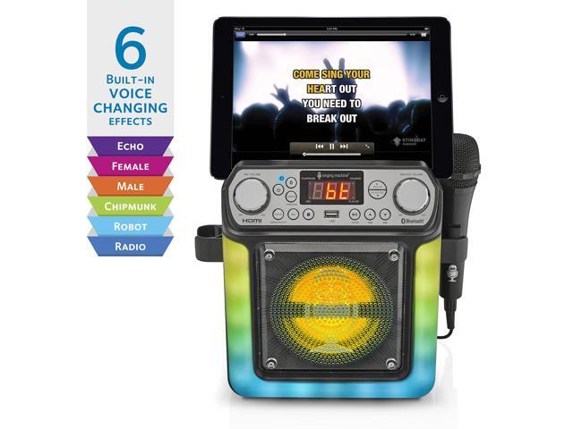 Mini portable karaoke system with Bluetooth and voice changing effect.
