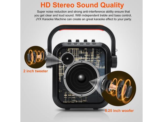 Karaoke Machine with 2 UHF Wireless Microphones,5200mAh Portable Microphone Speaker Set Bluetooth 5.0