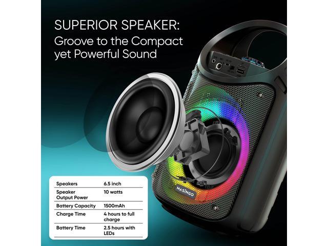 Bluetooth Karaoke Machine for Adults and Kids with 1 Wireless Karaoke Microphone and 1 Wired Mic - PA Portable Speaker System with LED Party Lights