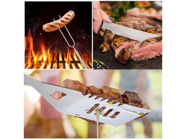 Portable propane grill and barbecue tool set