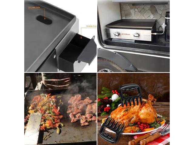 Portable propane grill and barbecue tool set