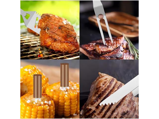 Portable propane grill and barbecue tool set