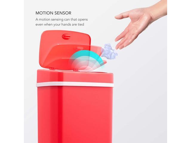 Wenger Smart Sensor Trash Can 12L Plastic, Fast Hands-Free Lid Opening, Adjustable Sensor Range, Knee and Hand Activation, Ideal for Modern Kitchen...