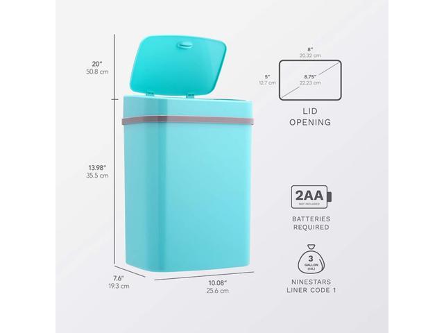 Wenger Smart Sensor Trash Can 12L Plastic, Fast Hands-Free Lid Opening, Adjustable Sensor Range, Knee and Hand Activation, Ideal for Modern Kitchen...
