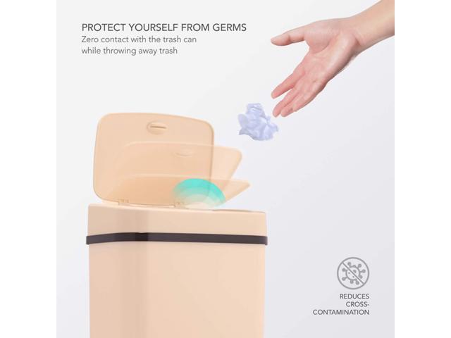 Wenger Smart Sensor Trash Can 12L Plastic, Fast Hands-Free Lid Opening, Adjustable Sensor Range, Knee and Hand Activation, Ideal for Modern Kitchen...