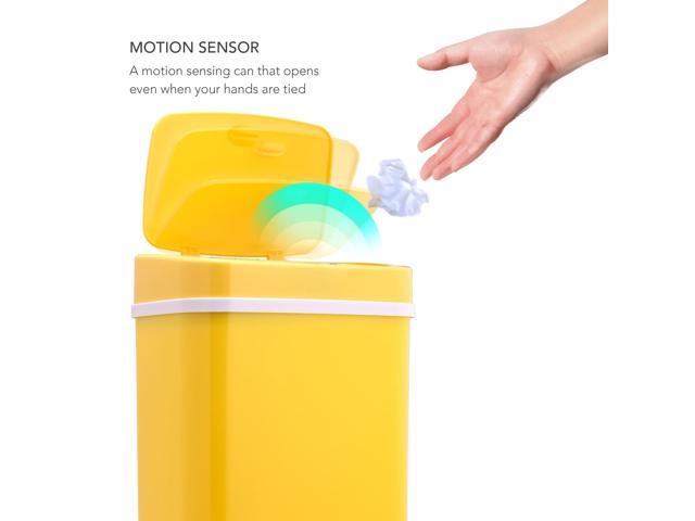 Wenger Smart Sensor Trash Can 12L Plastic, Fast Hands-Free Lid Opening, Adjustable Sensor Range, Knee and Hand Activation, Ideal for Modern Kitchen...