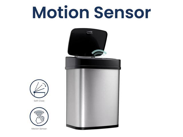 Wenger Kitchen Storage Bin 12L Stainless Steel Intelligent Sensor Trash Can with One-Touch Control and Adjustable Sensor Range for Home Organization