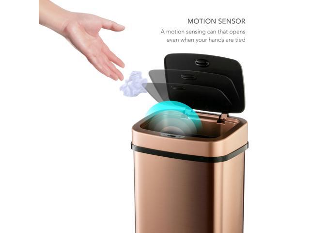 Wenger Kitchen Storage Bin 12L Stainless Steel Intelligent Sensor Trash Can with One-Touch Control and Adjustable Sensor Range for Home...