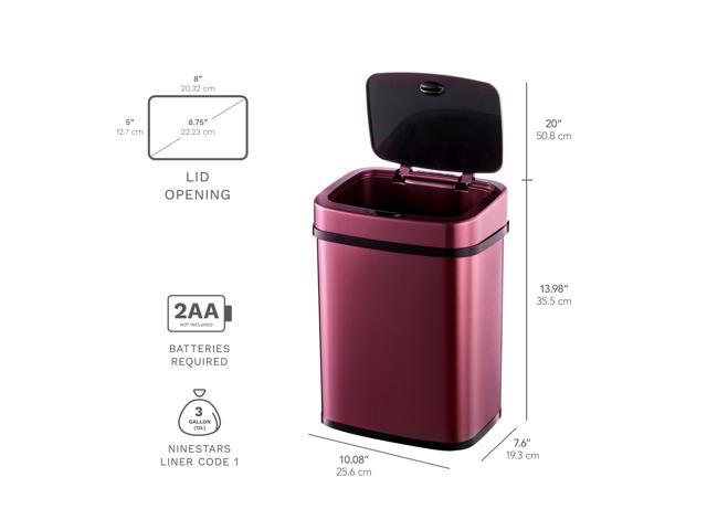 Wenger Kitchen Storage Bin 12L Stainless Steel Intelligent Sensor Trash Can with One-Touch Control and Adjustable Sensor Range for Home...