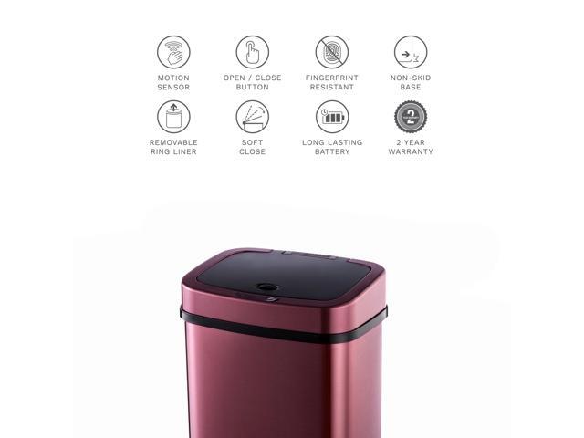 Wenger Kitchen Storage Bin 12L Stainless Steel Intelligent Sensor Trash Can with One-Touch Control and Adjustable Sensor Range for Home...