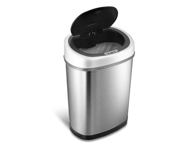 Wenger Stainless Steel Touchless Kitchen Trash Can 42L with Motion Sensor, Odor Control, Fingerprint-Resistant, Hidden Bag Ring, Waterproof,...