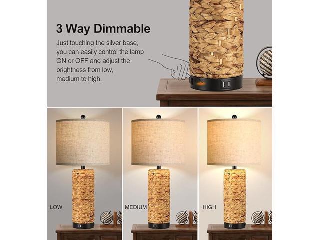 Wenger two-piece table lamp, with country style design of tall farmhouse, three-color adjustable dimming and classical coastal style, suitable for...