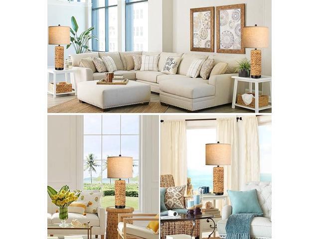 Wenger two-piece table lamp, with country style design of tall farmhouse, three-color adjustable dimming and classical coastal style, suitable for...