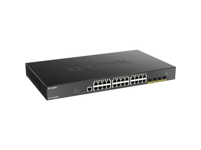 D-Link DGS 1250-28XMP - Switch - L3 Lite - smart - 24 x 10/100/1000 (PoE) + 4 x 10 Gigabit SFP+ - rack-mountable - PoE (