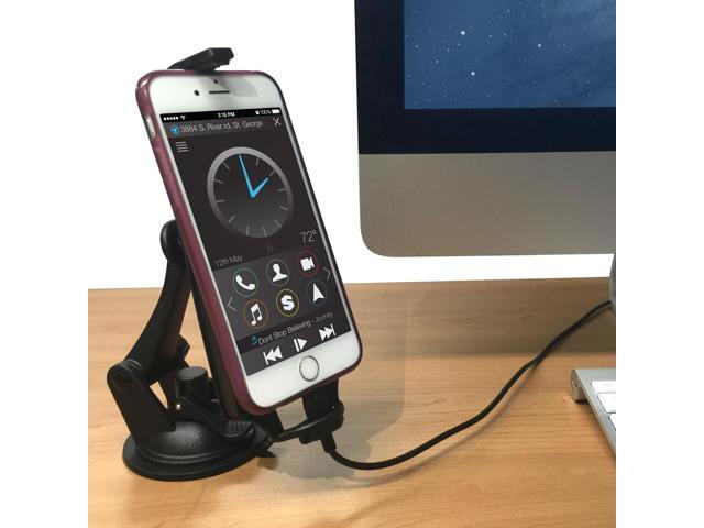 iBOLT iPro2 MFI Approved Car Dock/Desk Dock/Mount/Holder/for iPhone 13 Pro/ 13 Max/ 12 / 11/ 10 MAX/X / 8/8 Plus with Integrated 2 Meter Lightning...
