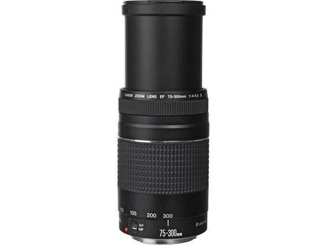 Canon EF 75-300mm f/4-5.6 III Telephoto Zoom Lens 6473A003 Bundle with Tulip Lens Hood + UV Filter + More