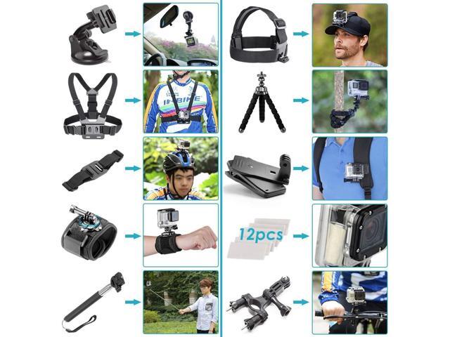 GoPro HERO10 - Action Camera + 64GB Card, 50 Piece Accessory Kit and 2 Batteries