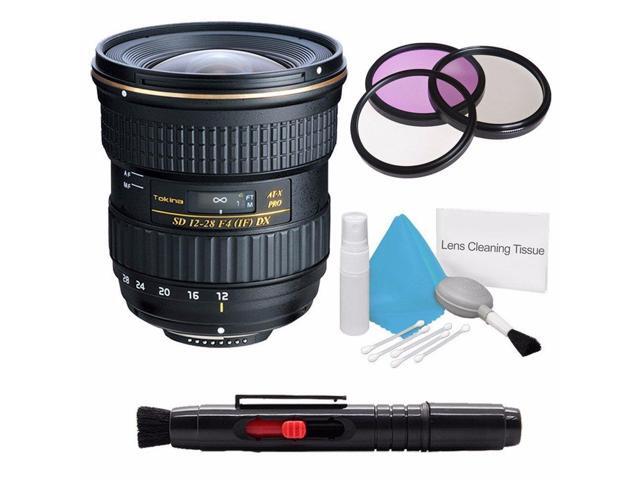 Tokina 12-28mm f/4.0 AT-X Pro APS-C Lens for Canon (International Model) +Deluxe Cleaning Kit + Lens Cleaning Pen + 77mm UV Filter Bundle 3