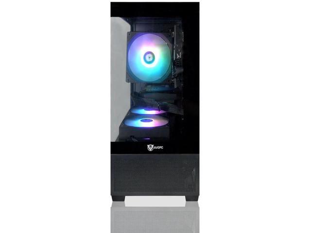AVGPC Mini-X Gaming PC - Ryzen 5 5600X, AMD Radeon RX 9060 8GB, 16GB 3200MHz DDR4 RAM, 500GB NVME M.2 SSD, Hyper 212 Cooler, Wifi/AC, black Case,...