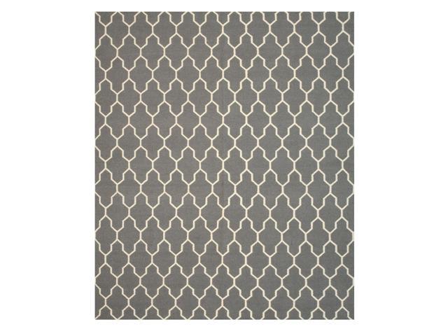 EORC DM12GY56X8 Handmade Wool Reversible Modern Moroccan Kilim Rug, 5'6 x 8', Gray