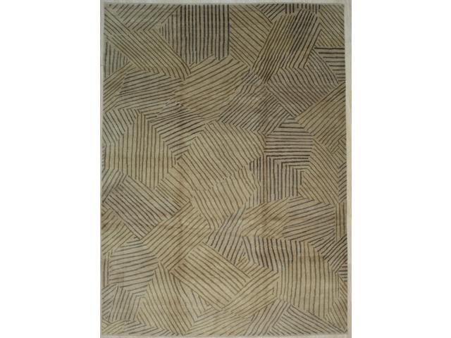 EORC FAF210BGD9X12 Handmade Wool Ningxia Rug, 9 x 11'9, Gold