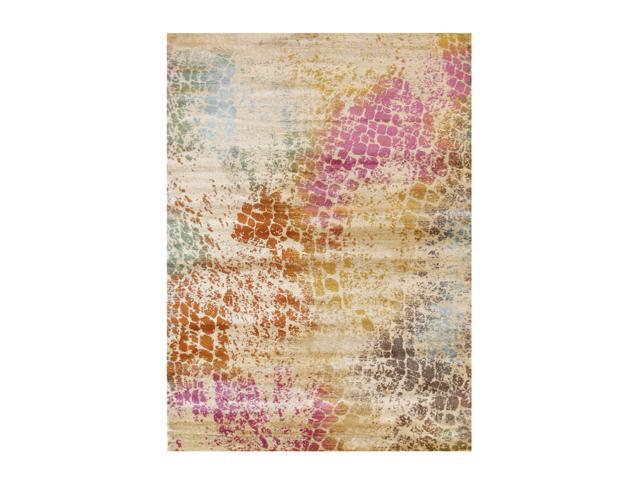 EORC FL71IV4X6 machine-made Polypropylene Capella Rug, 4'3 x 5'11, Ivory