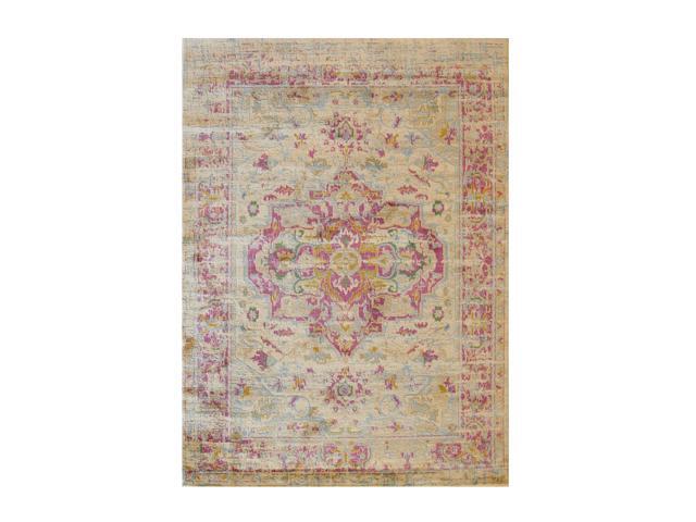 EORC FL72IV4X6 machine-made Polypropylene Capella Rug, 4'3 x 5'11, Ivory