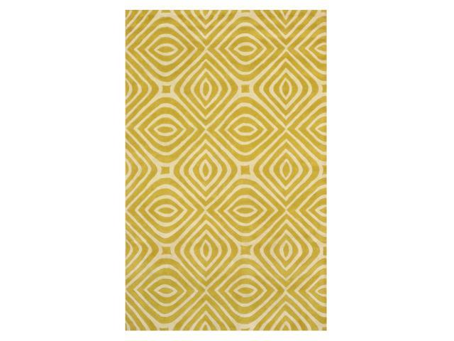 EORC ME106YL5X8 Hand-tufted Wool Marla Rug, 5' x 8', Yellow
