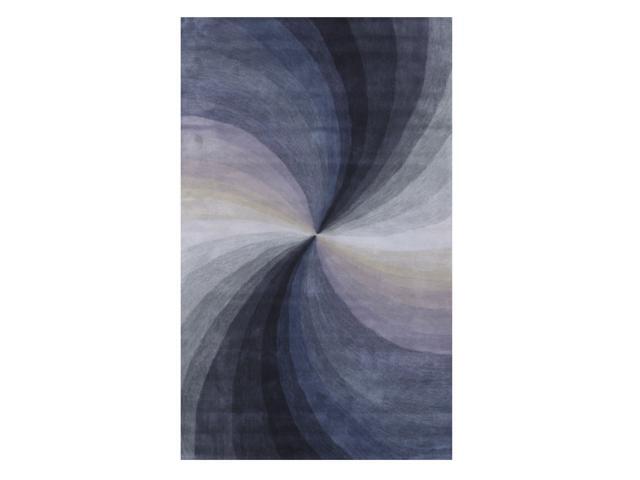 Stylish Hand-Tufted Wool Blue Contemporary Abstract Swirl Indoor Rectangular Area Rugs