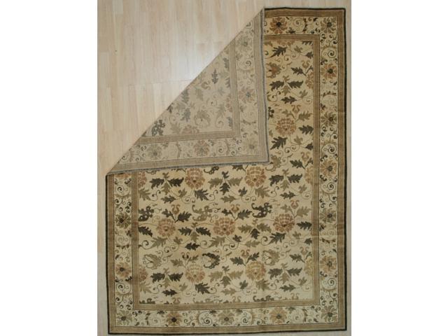 EORC FAF118BIV9X12 Handmade Wool Ningxia Rug, 9' x 12', Ivory