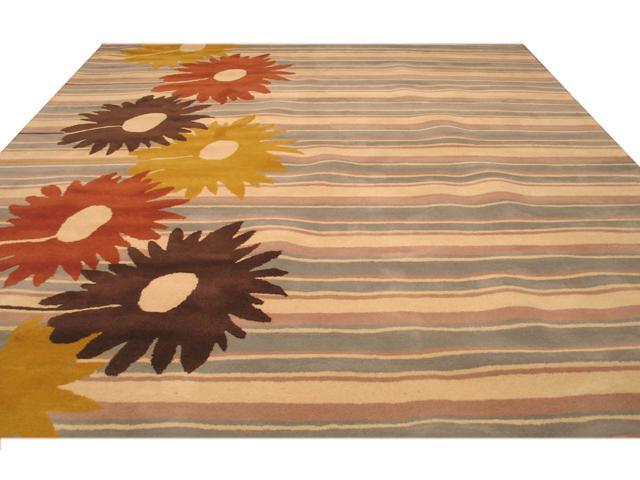 EORC IE218X10 Hand-tufted Wool Niki Rug, 7' 9 x 9' 9, Blue