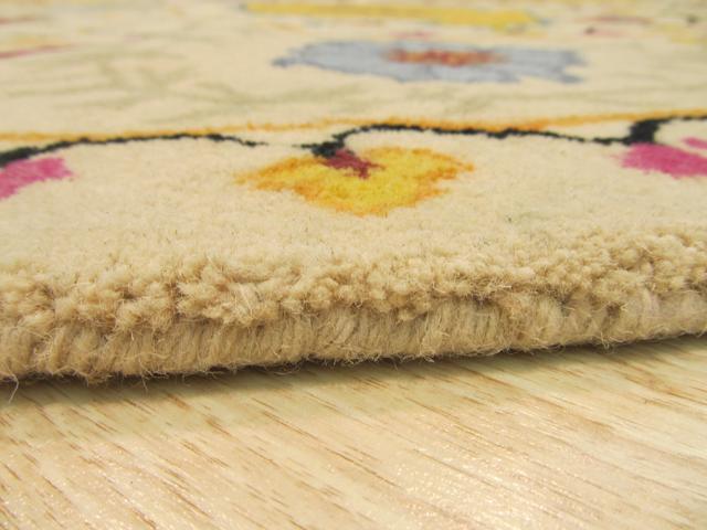 EORC IE61IV6X6R Hand-tufted Wool Paisley Rug, 6' Round, Ivory