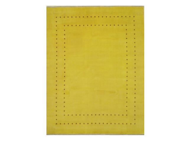 EORC LL4YL8X10 Handmade Wool Lori Baft Rug, 8' x 10', Yellow